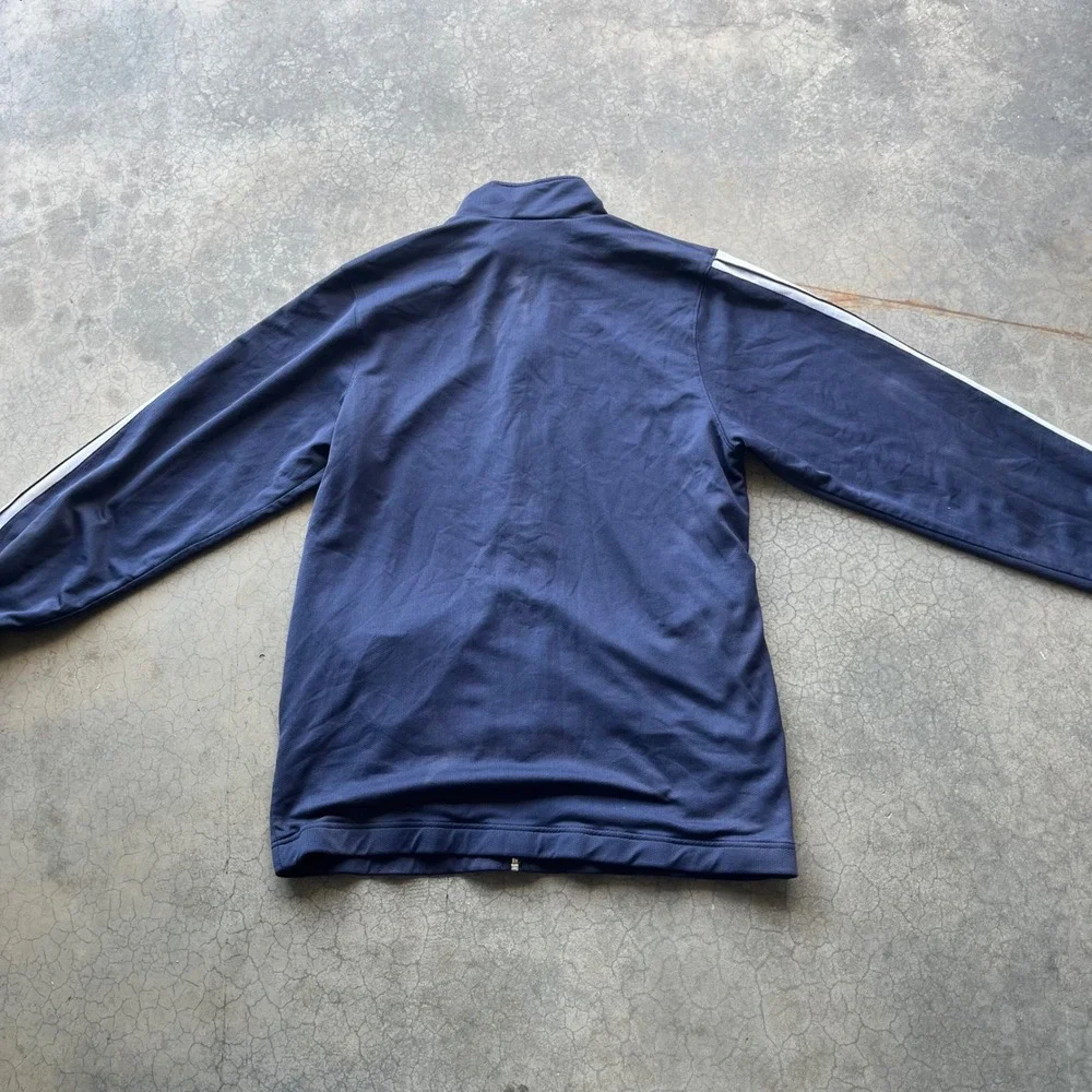 Nike Mens Track Jacket Navy Blue White Stripe Full Zip Swoosh Logo Medium